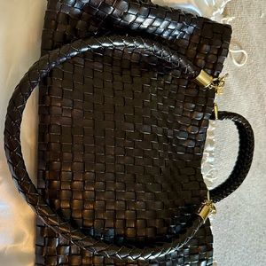 Black Woven Leather Purse Made in Italy